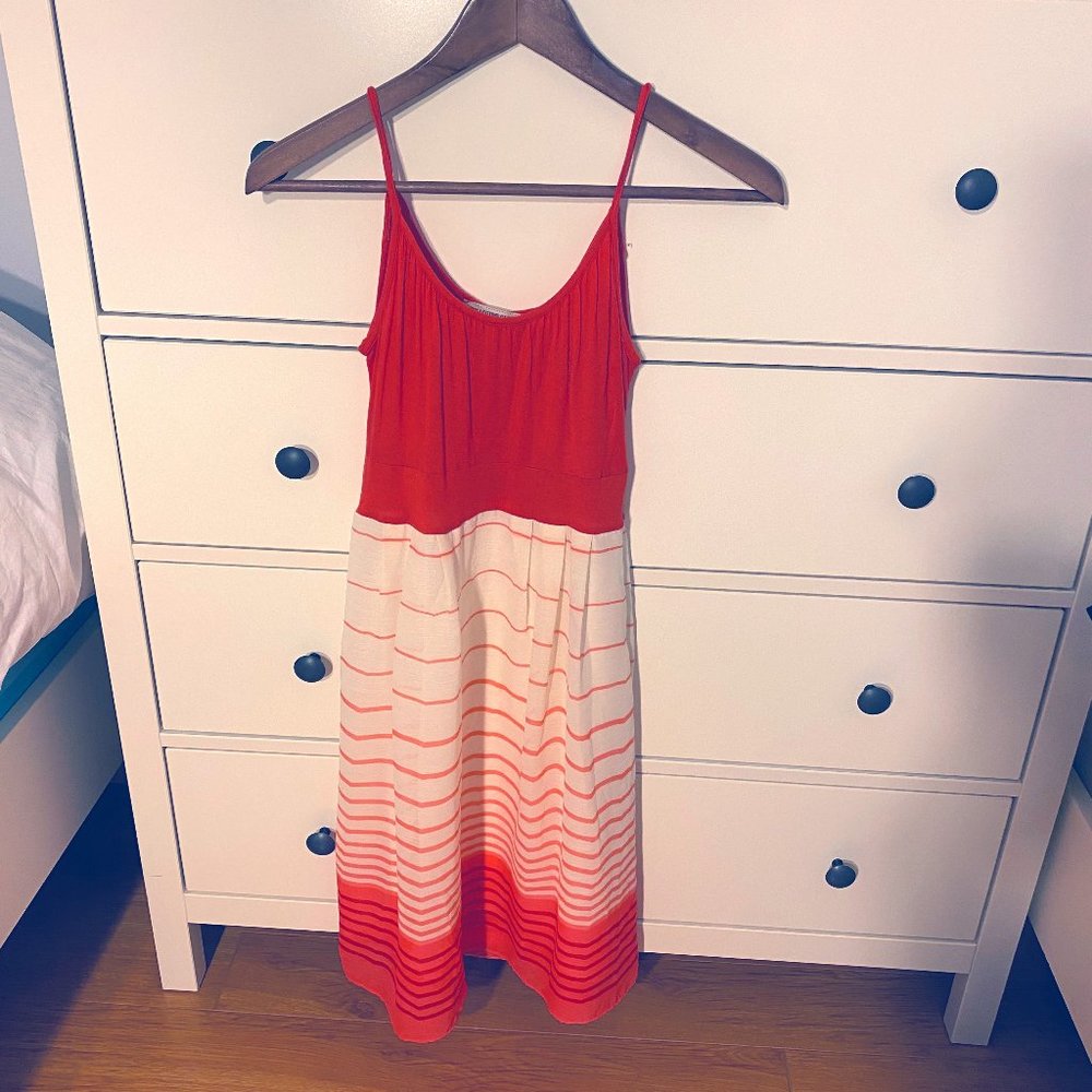 COLLECTIVE CLOTHING red and cream striped dress